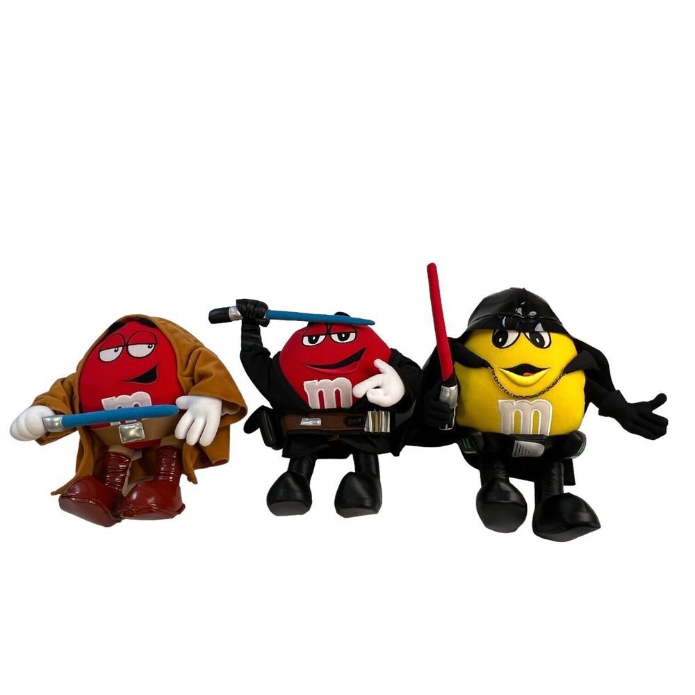 M&M's Star Wars‎ Plush Lot 12" 14" Vader Anakin Obi Wan Kenobie Christmas Gifts